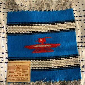 Vintage chimayo blue red thunderbird table mat
